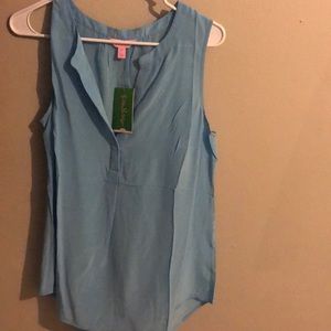Lilly Pulitzer Blue Silk Top